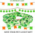 St. Patrick's Day Dog Collar with Bows, Adjustable Green Collar for Medium Small Large Dogs