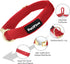 PetiFine Dog Collar and Leash Set, Adjustable Red Velvet Collar, Super Soft with Metal Buckle for Small Medium Large