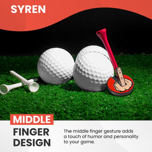 Red Middle Finger Golf Putter Head Covers & Ball Marker - Premium Golf Club Protector with Magnetic Closure