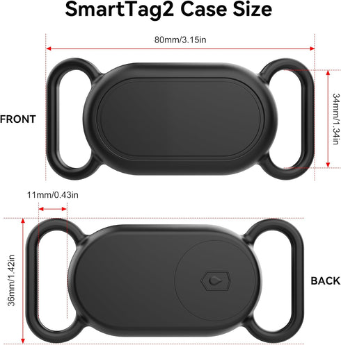 Waterproof Silicone Case Holder for Galaxy Smarttag2, 2 Pack Pet Collars, Anti-Lost Scratch Resistant Cover for Samsung