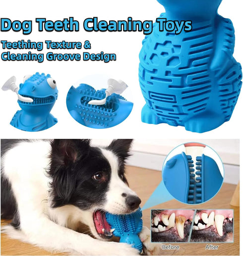 Generic Dinosaur Dog Chew Toy Natural Rubber, Food Dispensing & Teeth Cleaning Toy for Aggressive Chewers Interactive