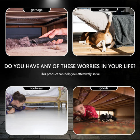Under Couch Blocker with Adhesive Stickers, 15.7" L x 3.1" H Adjustable Clear Blocker for Pets, 5 Pack