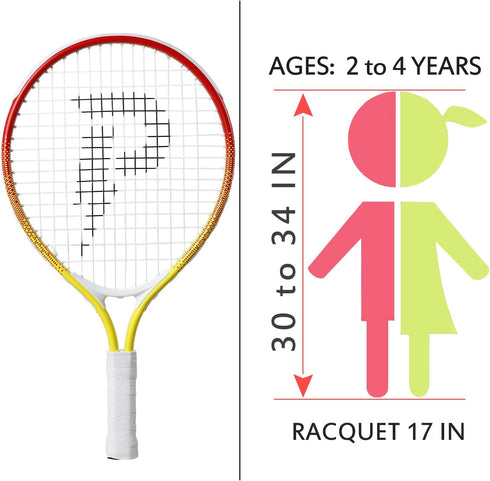 Kids Tennis Racket Best Starter Kit 17"-25" for Age 4 and Under with Mini Racket and Shoulder Strap Bag