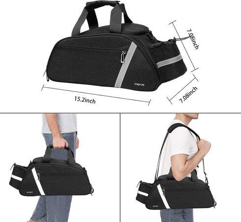 MOSISO Waterproof Bike Rack Bag, Rear Seat Bag Cycling Carrier, Reflective Cargo Storage with Water Bottle Holder
