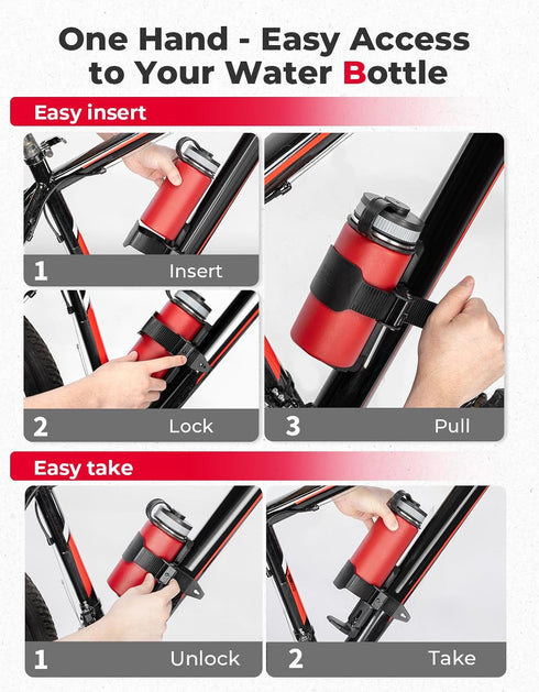 KEMIMOTO Bike Cup Holder, Up to 40 OZ Capacity Water Bottle Holder for Bicycle, Sturdy Screw Mount Drink Holder