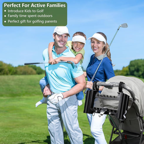 Generic 16-Club 12-Ball Golf Stroller Attachment, & Capacity with Adjustable Straps, Universal Fit, Golf Club Holder