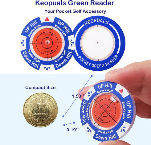 Golf Green Reader - Golf Ball Marker with Level, Golf Accessories for Putting Game Improvement