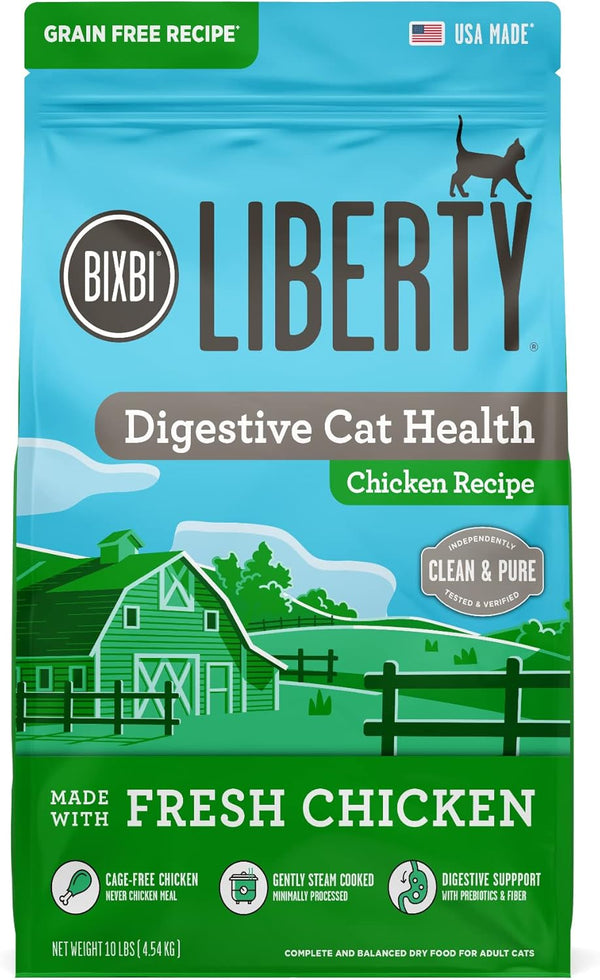 BIXBI Liberty Dry Food, Digestive Cat Health Chicken Recipe, 3lb