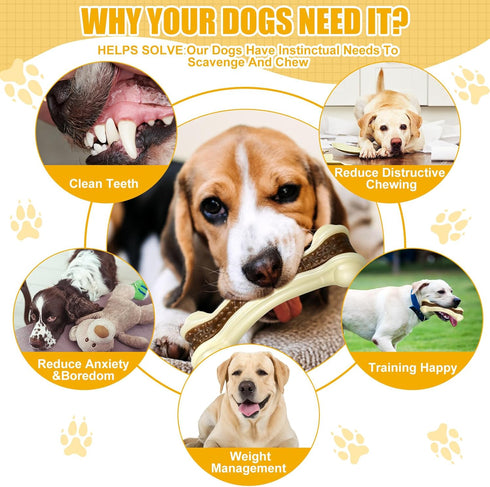 Sosation 10 Pcs Dog Chew Toys for Aggressive Chewers, Tough Puppy Teething Bones for All Breeds