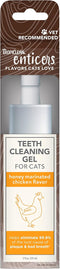 TropiClean Enticers Cat Teeth Cleaning Treat Gel, Honey Chicken Flavored Cat Toothpaste Alternative, 2 oz