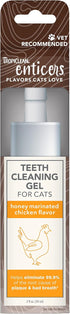 TropiClean Enticers Cat Teeth Cleaning Treat Gel, Honey Chicken Flavored Cat Toothpaste Alternative, 2 oz