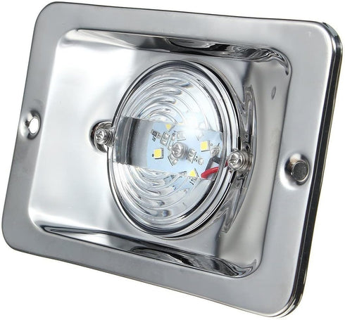 Pactrade Marine 5 Inches LED Transom Interior Stern Light, Rectangular SS 304 Flush Mount for Fishing Boat