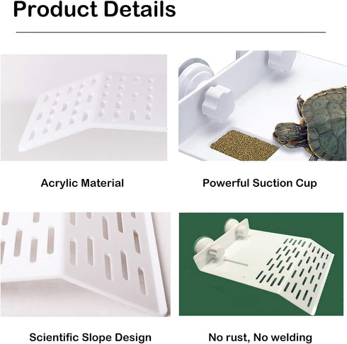 J-star White Large Reptile Basking Platform, Aquarium Turtles Turtle Basking Platform, Floating Turtle Habitat Dock
