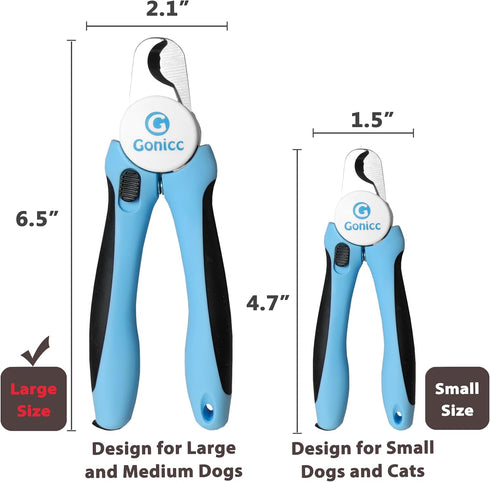 gonicc Dog & Cat Nail Clippers and Trimmers, with Safety Guard, Free Nail File, Professional Grooming Tool