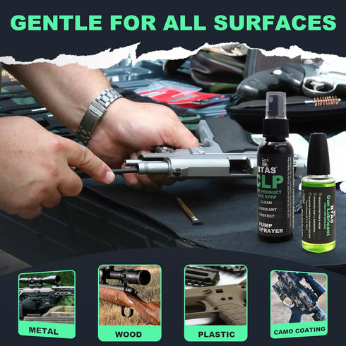 2oz 1 oz BTAS Gun Cleaner and Lubricant CLP Gun Oil Cleaning Kit Universal Spray Solvent & Needle Oiler Bottle