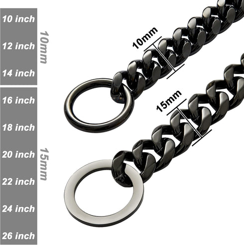 Durable Walking Dog Training Collar, Strong Stainless Steel Chain for Large Dogs
