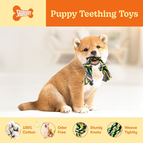 Puppy Teething Toys for Small Dogs, 5 Pack Cotton Rope Toy for Small Breeds, Durable Interactive Tug of War Toys