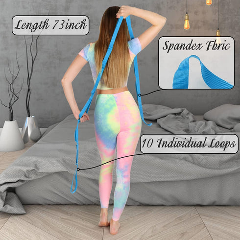 Scotamalone Stretching Strap Yoga Strap - 10 Loops Non-Elastic Bands for Home Workout, Pilates, Gymnastics