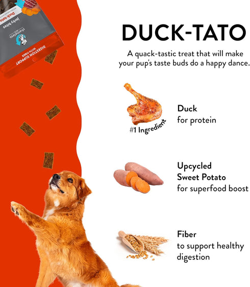 Shameless Pets Jerky Dog Treats, Duck-Tato, Healthy Chews for Digestion Support, 1-Pack