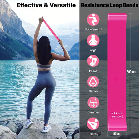 FTTYONE Set of 5 Resistance Bands for Working Out, Different Levels Elastic Bands for Home Gym Exercise