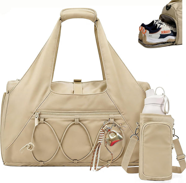 ATTUY Gym Bag for Women, Yoga Mat Bag with Shoe Compartment and Wet