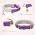 PetsHome Cat Dog Collar, Beautiful Lace Cute Pearl Premium PU Leather with Shell Pendant Adjustable for Small Dog and