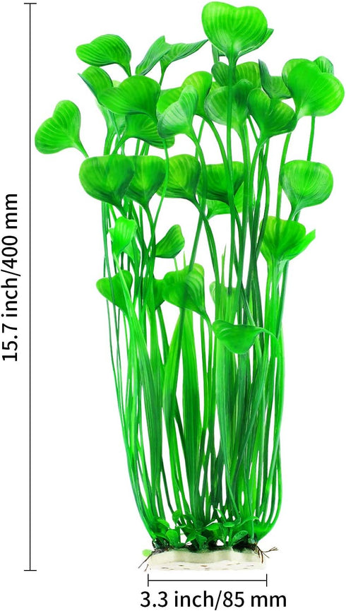 MyLifeUNIT Plastic Fish Tank Plants, 2 Pack Artificial Tall Aquarium Plants for Fish Tank Decor, 15.75 Inches (Green)