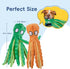 2 Pack Squeaky Dog Toys, Durable Octopus Plush No Stuffing Crinkle Pet Toys for Small, Medium, Large Dogs Teething