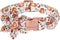 Halloween Dog Collars for Large Dogs with Flower Tie, Adjustable Pumpkin Collar for Small Medium Dogs, Boy & Girl