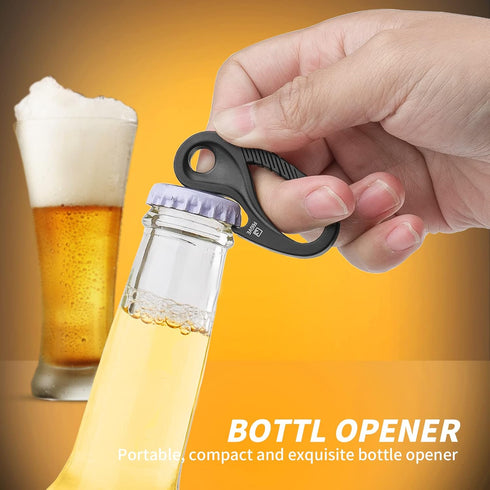 TISUR Titanium Carabiner Key Holder - Anti-Lost Quick Release Heavy Duty Bottle Opener Car Key Chain for Men