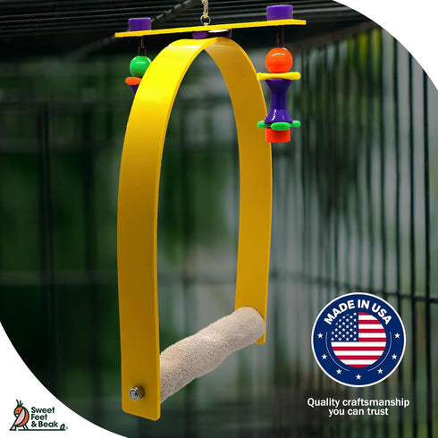 Sweet Feet and Beak Small Whirly Bird - Perfect Cage Toy Stimulates Visual and Physical Activity - Safe, Non-Toxic