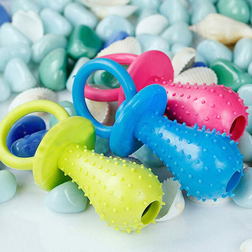 Jinshining Blue Dserw Dog Pacifier Chew Toy, Mini Bite Resistant Bell - Shape Rubber Pacifier Pet Molar Chew Training