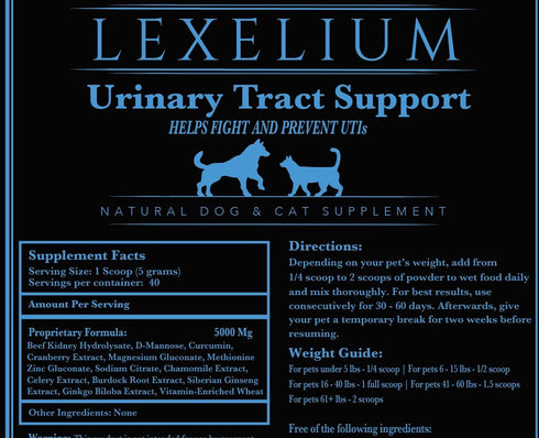 Organic UTI Support for Dogs and Cats - Fortified with Cranberry, D Mannose, Curcumin - Optimizes Kidney & Bladder