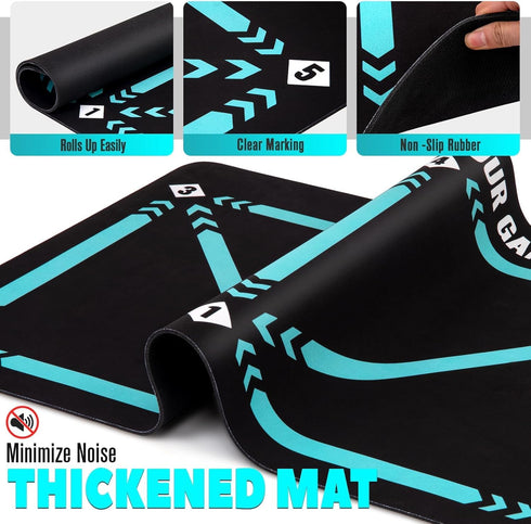 Soccer Training Mat with Kick Trainer & Ball Controller, Adjustable Waist Belt & Elastic Rope, Improve Footwork