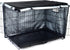 Durable Double Door Dog Crate Cover, Waterproof Anti-UV Kennel Cover for 24-48 inches Crate, Black