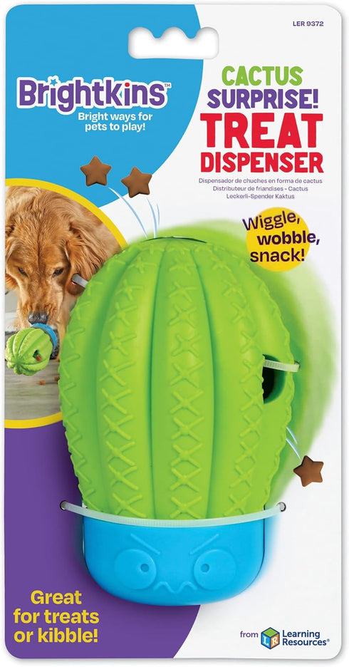Brightkins Cactus Surprise Treat Dispenser - Treat Dog Toys, Treat Dispenser for Dogs, Dog Birthday Toy for All Breeds Medium