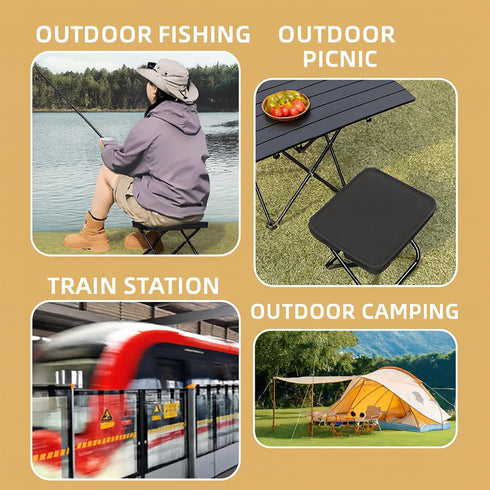 AOCPO Portable Ultralight Travel Stool, Compact Folding Camping and Fishing Stool, Mini Folding Chair, Adult Pocket