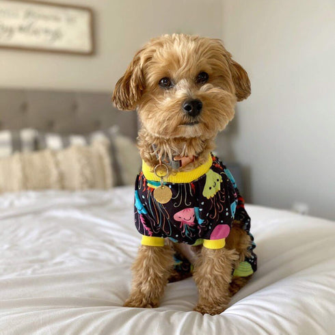 CuteBone Soft & Stretchy Dog Pajamas, Cozy Pet Jammies for Small Dogs, Easy-On Pullover Design