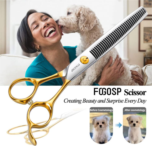 Dog Thinning Shears for Grooming, 36 Teeth 6.5" Blending Scissors for Small and Medium Dogs