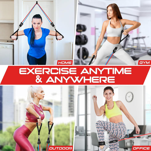 RENRANRING Resistance Bands for Working Out, 150LBS Set with Handles, Ankle Straps for Muscle Training