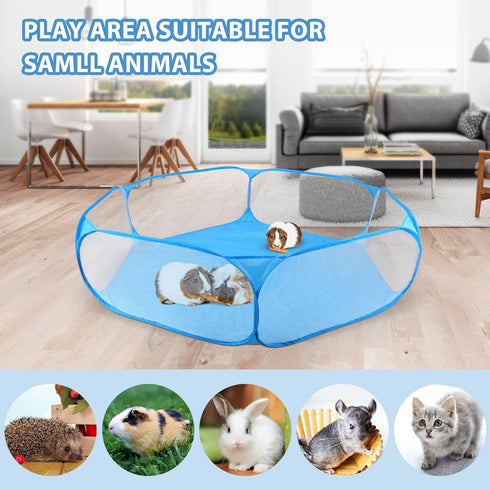 RYPET Guinea Pig Playpen - Breathable & Transparent Pet Playpen for Outdoor/Indoor Exercise Fence