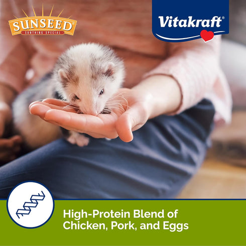 Sunseed 3 Lb. Vita Prima Ferret Food - Resealable Bag High-Energy Protein from Chicken Pork & Eggs Added Vitamins