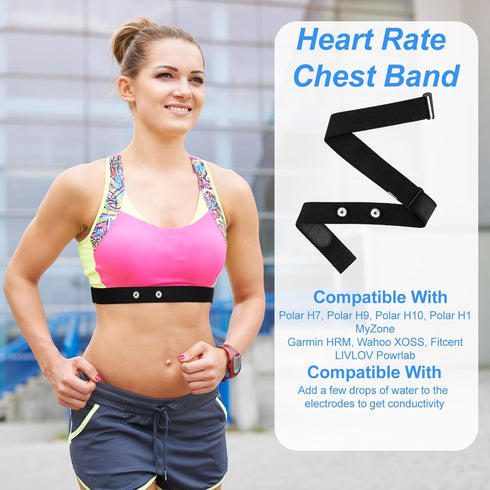 YBEATY Heart Rate Monitor Chest Band Strap Replacement Adjustable Soft Heart Rate Monitor Chest Replacement Strap