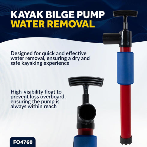 Five Oceans Manual Bilge Pump - 18-Inch Hand Bilge Pump for Boats, Canoe, Kayak, and Small Boats
