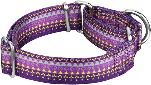 Puppy Collar Martingale Dog Collar - No Pull Anti-Escape Pet Collar for Small Dogs, Adjustable 10 Inch to 15 Inch, Dark Purple