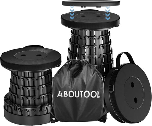 Upgraded Collapsible Stool with Removable Cushion & Waterproof Carry Bag - Portable