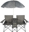 ROHUMTY YILI Double Folding Camping Chairs, Portable Camping Chairs w/Removable Umbrella Mini Table
