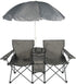ROHUMTY YILI Double Folding Camping Chairs, Portable Camping Chairs w/Removable Umbrella Mini Table