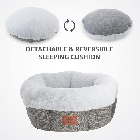 Cat Beds for Indoor Cats, Small Dog Bed, Calming Donut Dog Bed, Soft Cozy Puppy Bed for Small/Medium Dogs