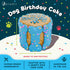 Dog Birthday Cake for Dogs to Eat - Rice Cake Based Dessert Made with Dog Birthday Treats and Human Grade Ingredients - Happy Birthday Dog Cake - Dog Birthday Gift for Puppy (5"x5"x5", Blue)